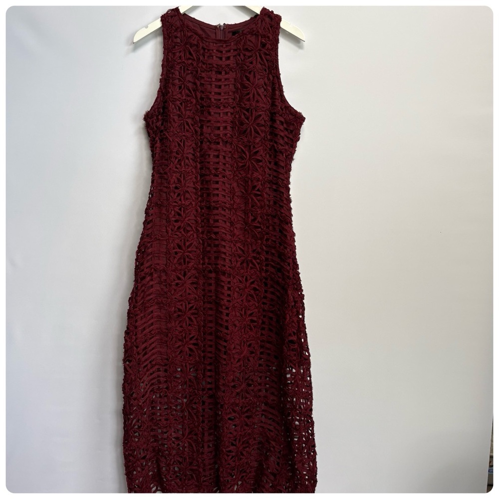 NEW Anthro Endless Rose Sleeveless Textured lace fabrication Midi Dress XL - Picture 9 of 11
